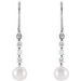 Accented Pearl Bar Earrings