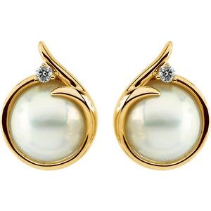 Accented Mabé Pearl Earrings