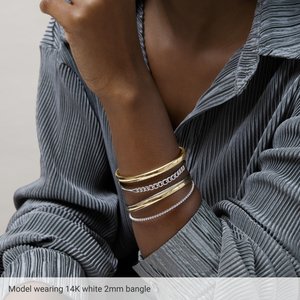 Engravable Half Round Bangle Bracelet