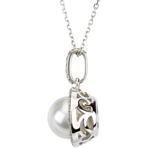 Halo-Style Pearl Necklace or Pendant