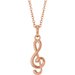Petite Treble Clef Necklace or Pendant