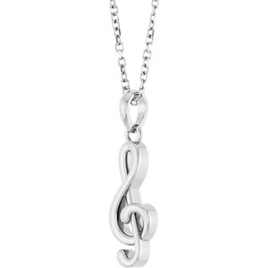 Petite Treble Clef Necklace or Pendant