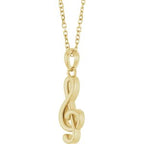 Petite Treble Clef Necklace or Pendant