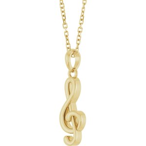 Petite Treble Clef Necklace or Pendant