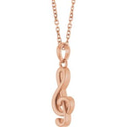 Petite Treble Clef Necklace or Pendant