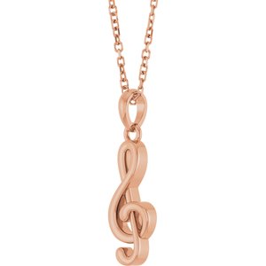 Petite Treble Clef Necklace or Pendant