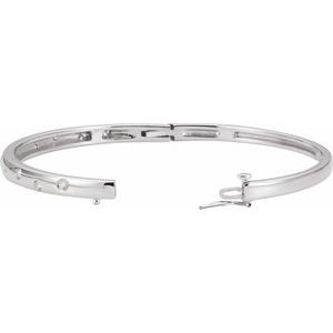 Accented Hinged Bangle Bracelet