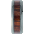 Beveled-Edge Golden Pineapple Wood Inlay Comfort-Fit Band
