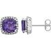 Cushion 4-Prong Halo-Style Earrings