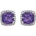 Cushion 4-Prong Halo-Style Earrings