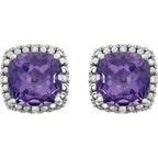 Cushion 4-Prong Halo-Style Earrings