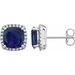 Cushion 4-Prong Halo-Style Earrings