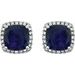 Cushion 4-Prong Halo-Style Earrings