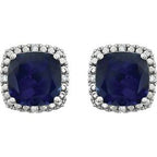 Cushion 4-Prong Halo-Style Earrings