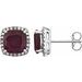 Cushion 4-Prong Halo-Style Earrings