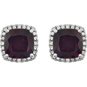 Cushion 4-Prong Halo-Style Earrings