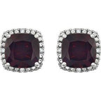 Cushion 4-Prong Halo-Style Earrings
