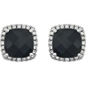 Cushion 4-Prong Halo-Style Earrings