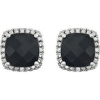 Cushion 4-Prong Halo-Style Earrings