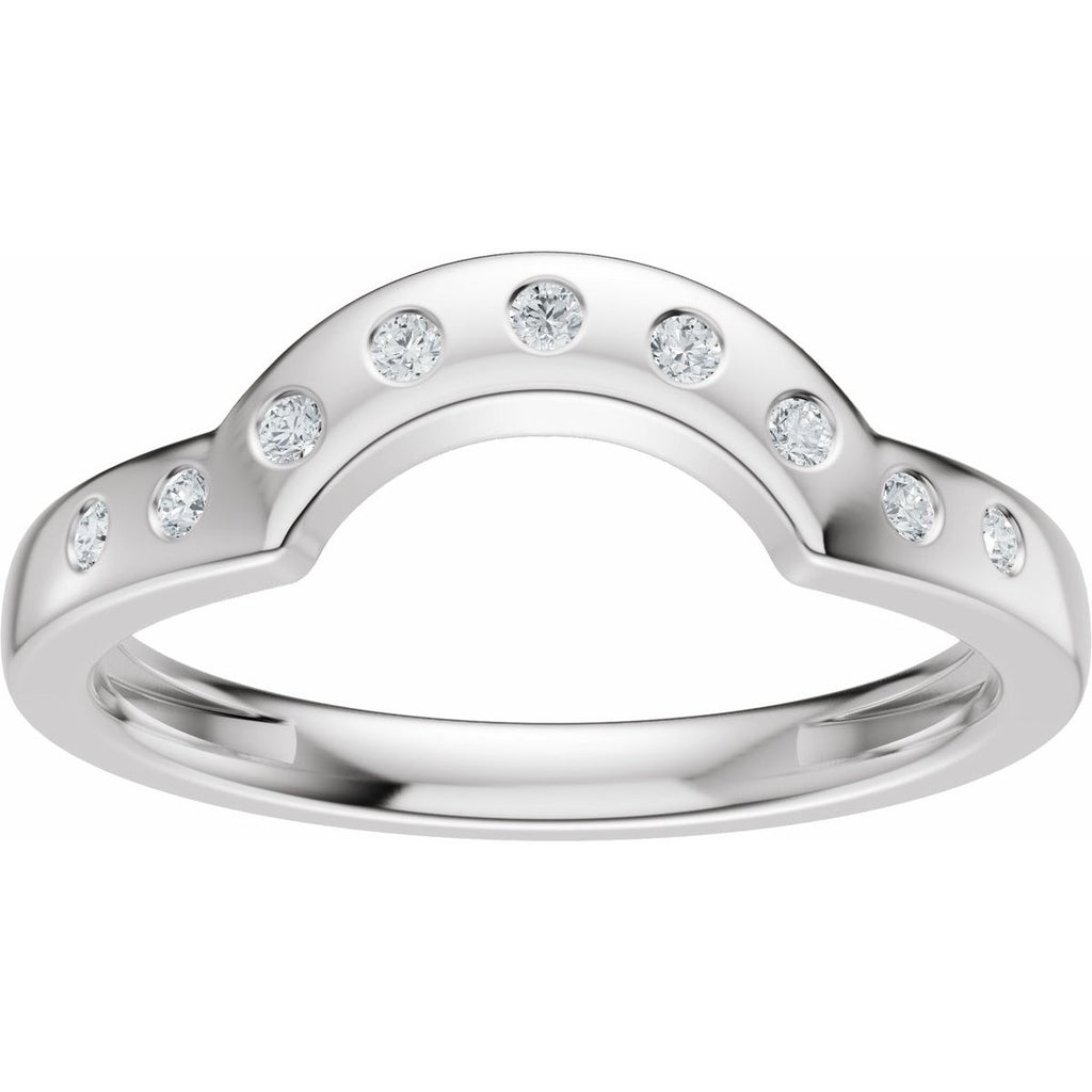 Accented Bezel-Style Engagement Ring or Band