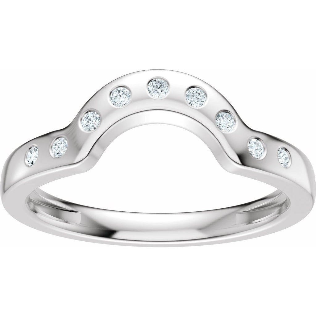 Accented Bezel-Style Engagement Ring or Band