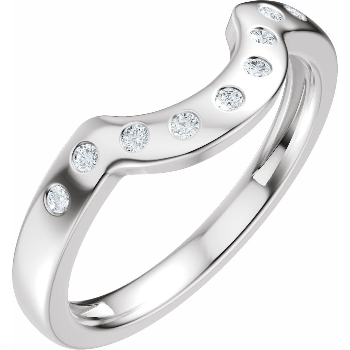 Accented Bezel-Style Engagement Ring or Band