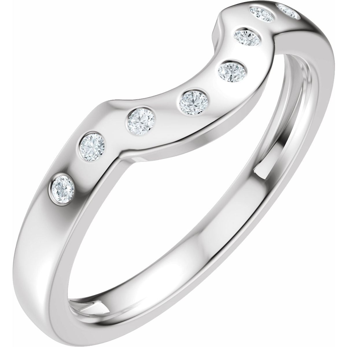 Accented Bezel-Style Engagement Ring or Band
