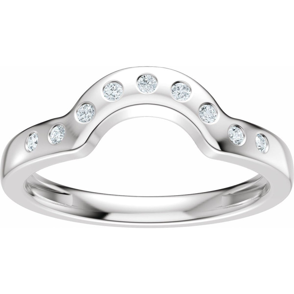 Accented Bezel-Style Engagement Ring or Band