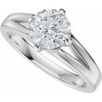 Claw-Prong Split Shank Solitaire Engagement Ring or Band