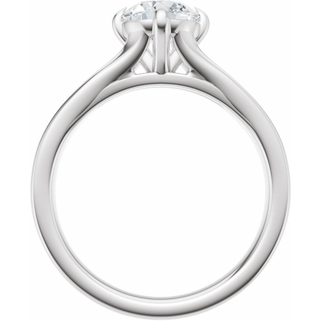 Claw-Prong Split Shank Solitaire Engagement Ring or Band