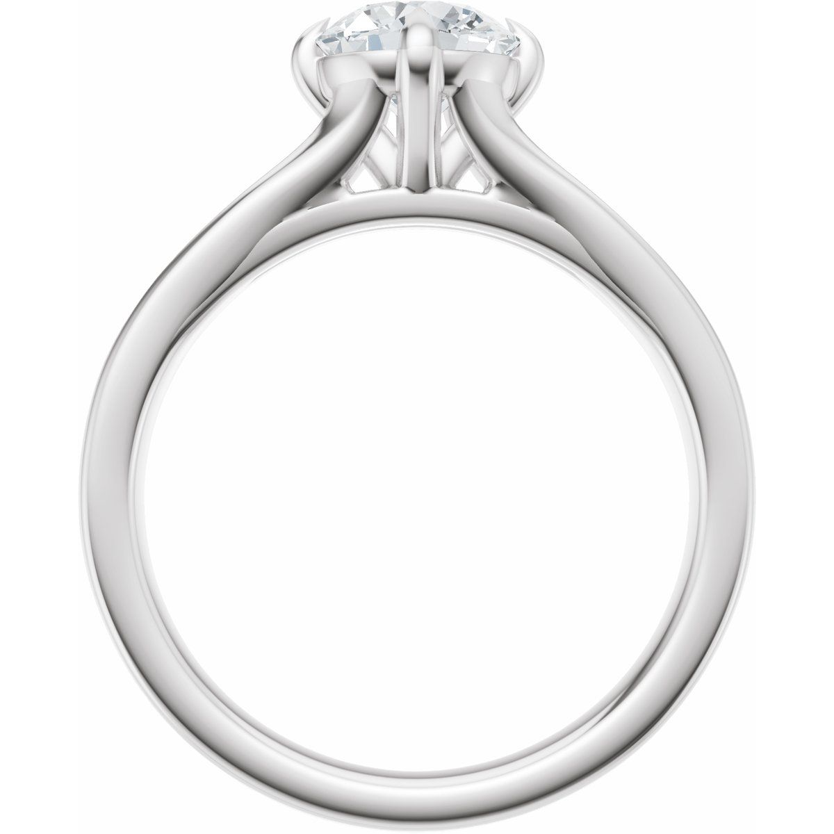 Claw-Prong Split Shank Solitaire Engagement Ring or Band