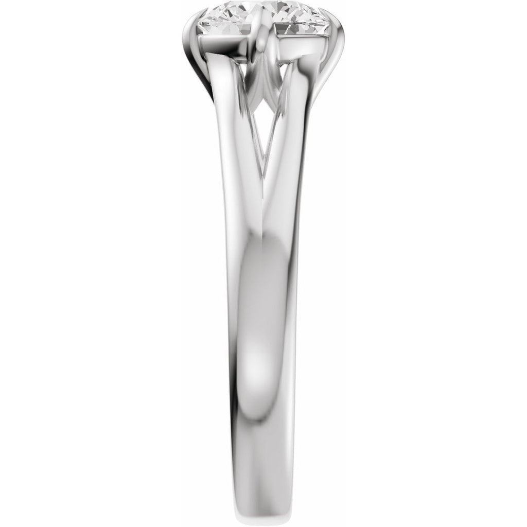 Claw-Prong Split Shank Solitaire Engagement Ring or Band
