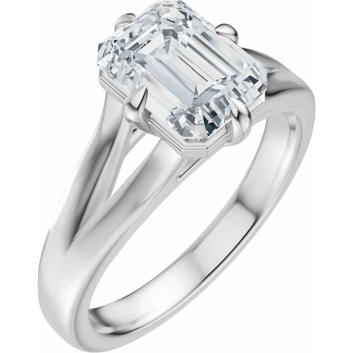 Claw-Prong Split Shank Solitaire Engagement Ring or Band