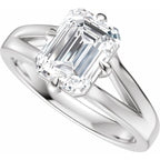 Claw-Prong Split Shank Solitaire Engagement Ring or Band