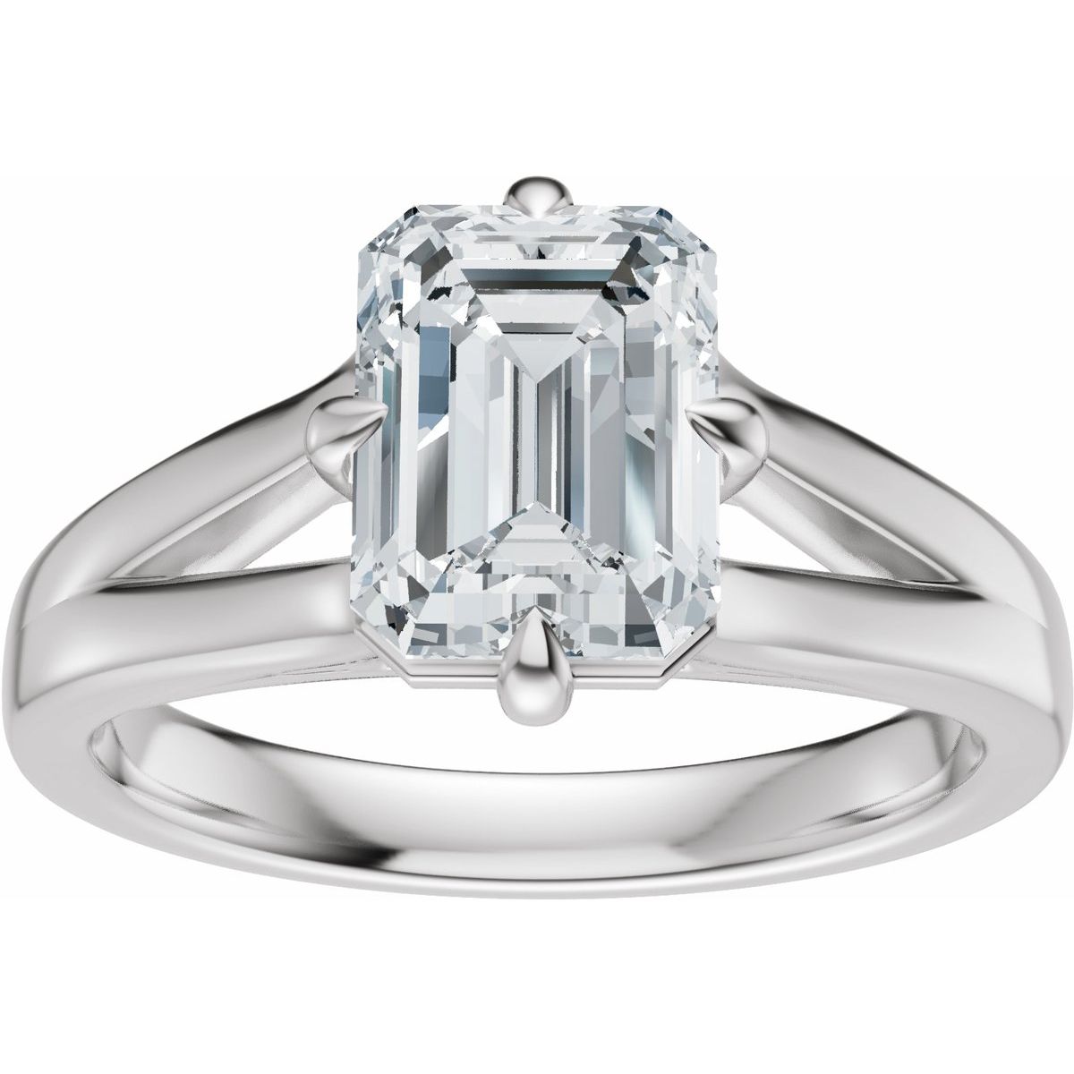 Claw-Prong Split Shank Solitaire Engagement Ring or Band