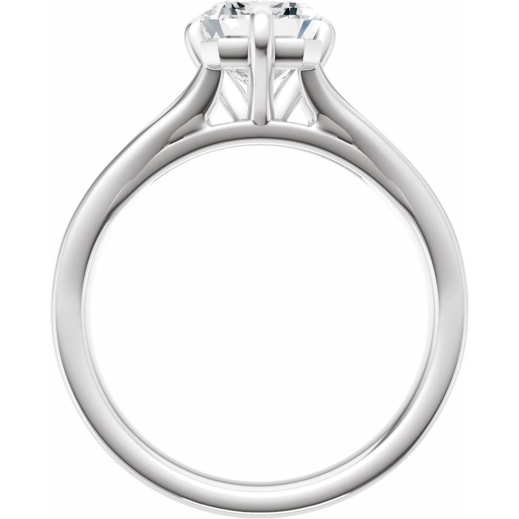 Claw-Prong Split Shank Solitaire Engagement Ring or Band
