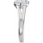 Claw-Prong Split Shank Solitaire Engagement Ring or Band