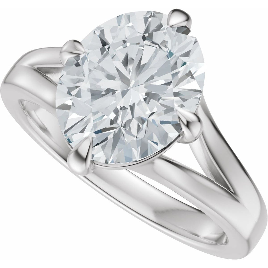 Claw-Prong Split Shank Solitaire Engagement Ring or Band