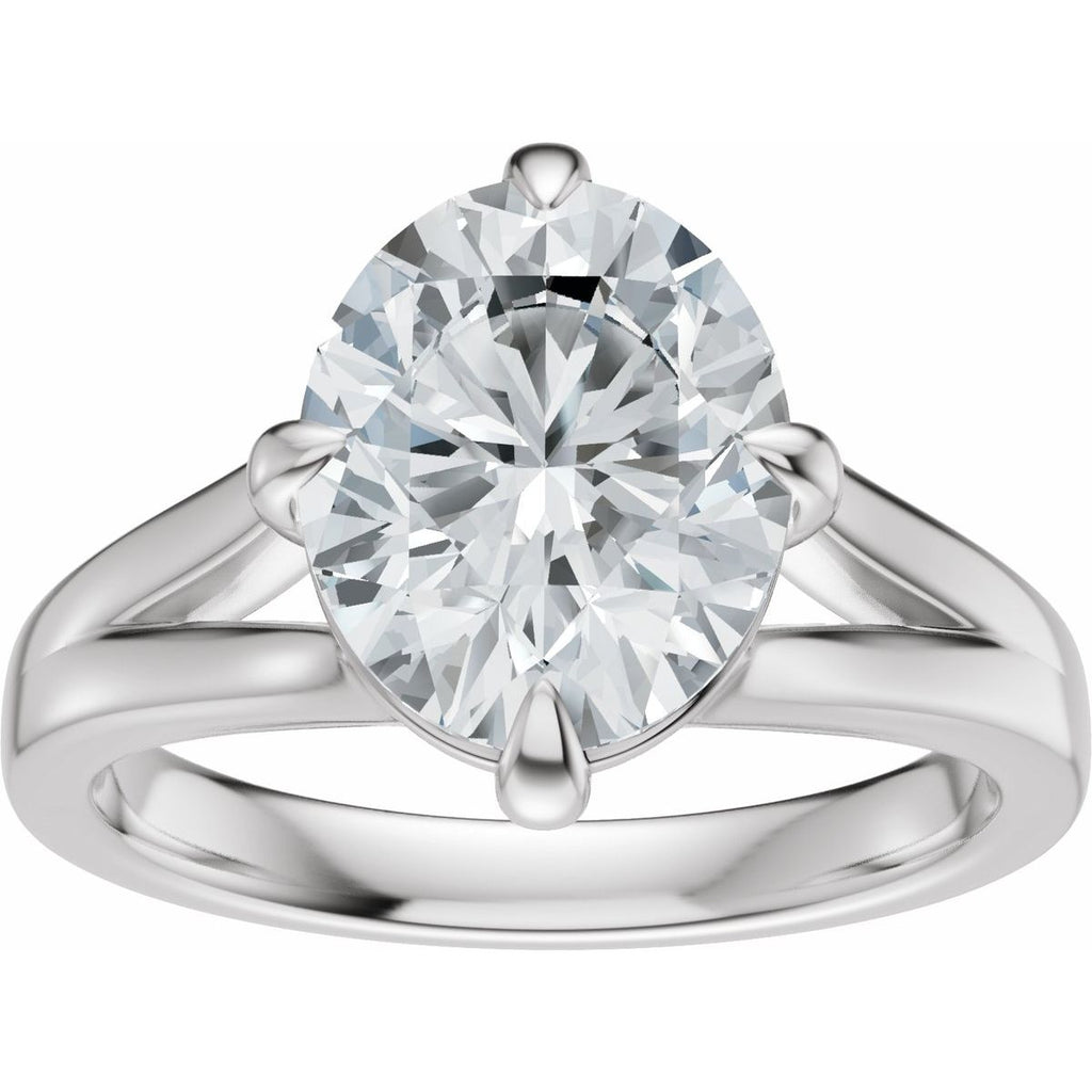 Claw-Prong Split Shank Solitaire Engagement Ring or Band