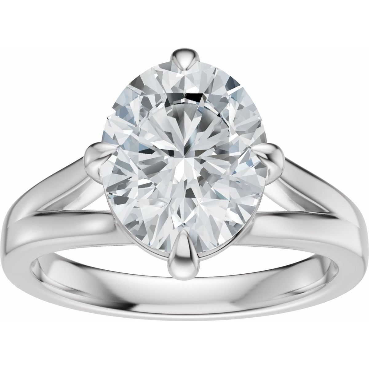Claw-Prong Split Shank Solitaire Engagement Ring or Band