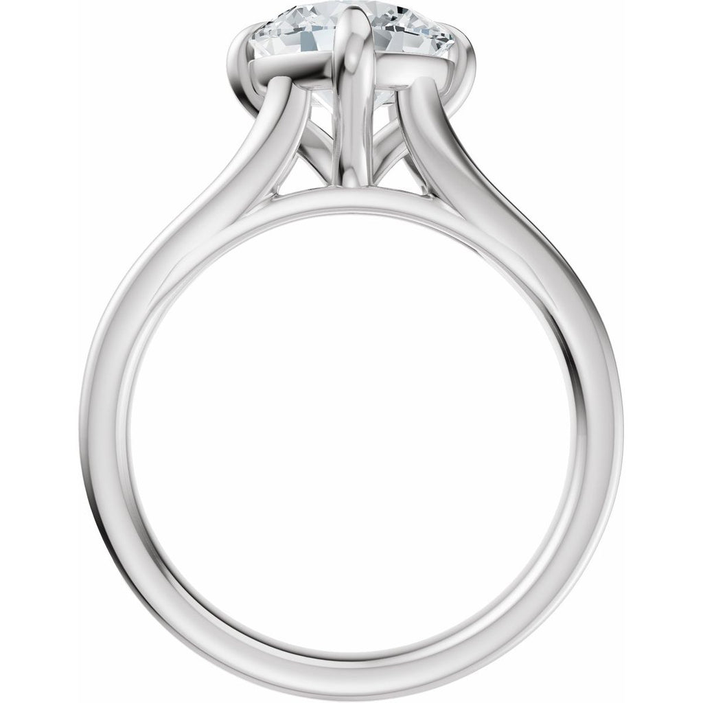 Claw-Prong Split Shank Solitaire Engagement Ring or Band