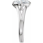 Claw-Prong Split Shank Solitaire Engagement Ring or Band