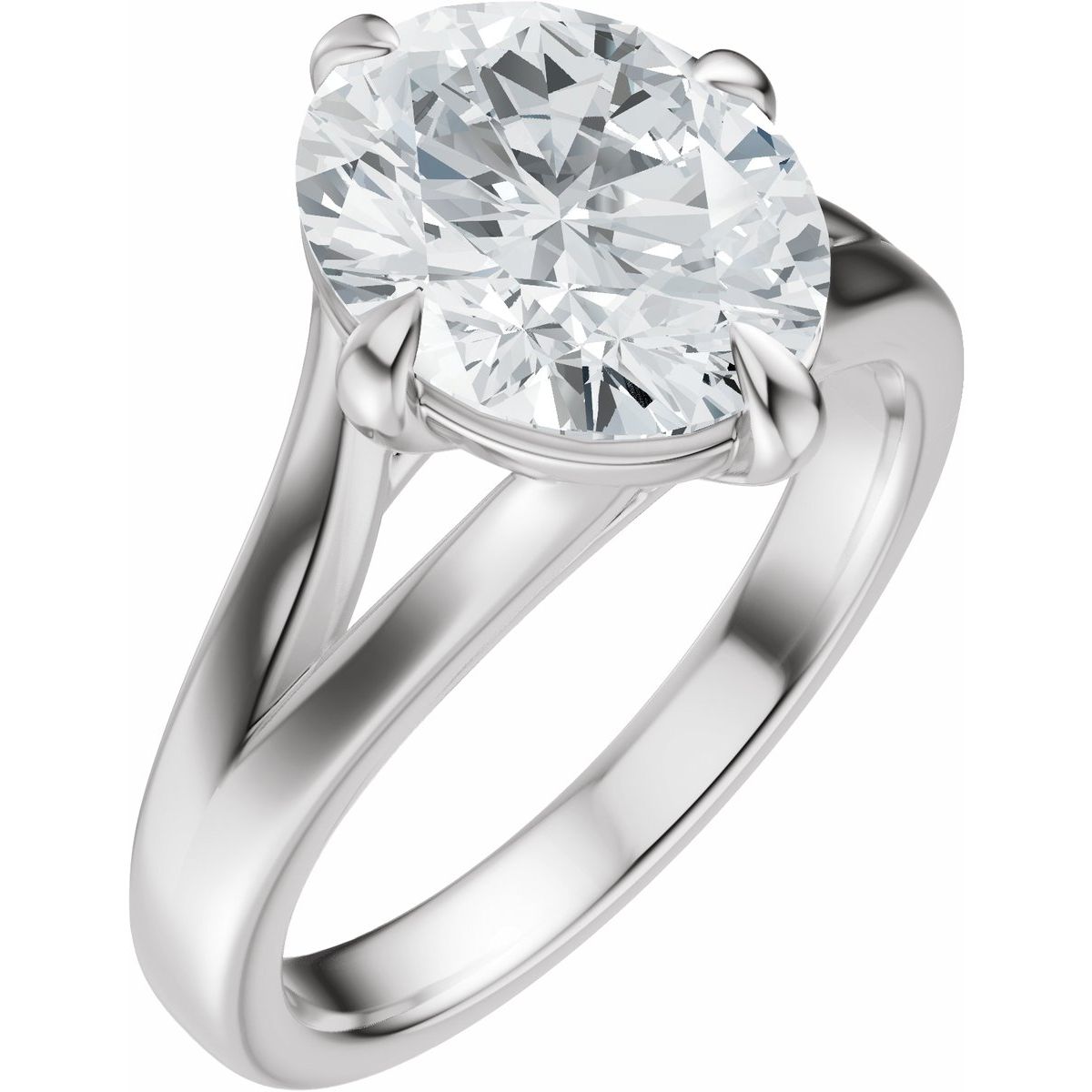 Claw-Prong Split Shank Solitaire Engagement Ring or Band