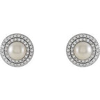 Halo-Style Pearl Earrings