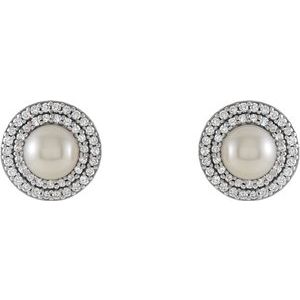 Halo-Style Pearl Earrings