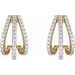 Accented Three-Row Hoop Earrings