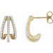 Accented Three-Row Hoop Earrings