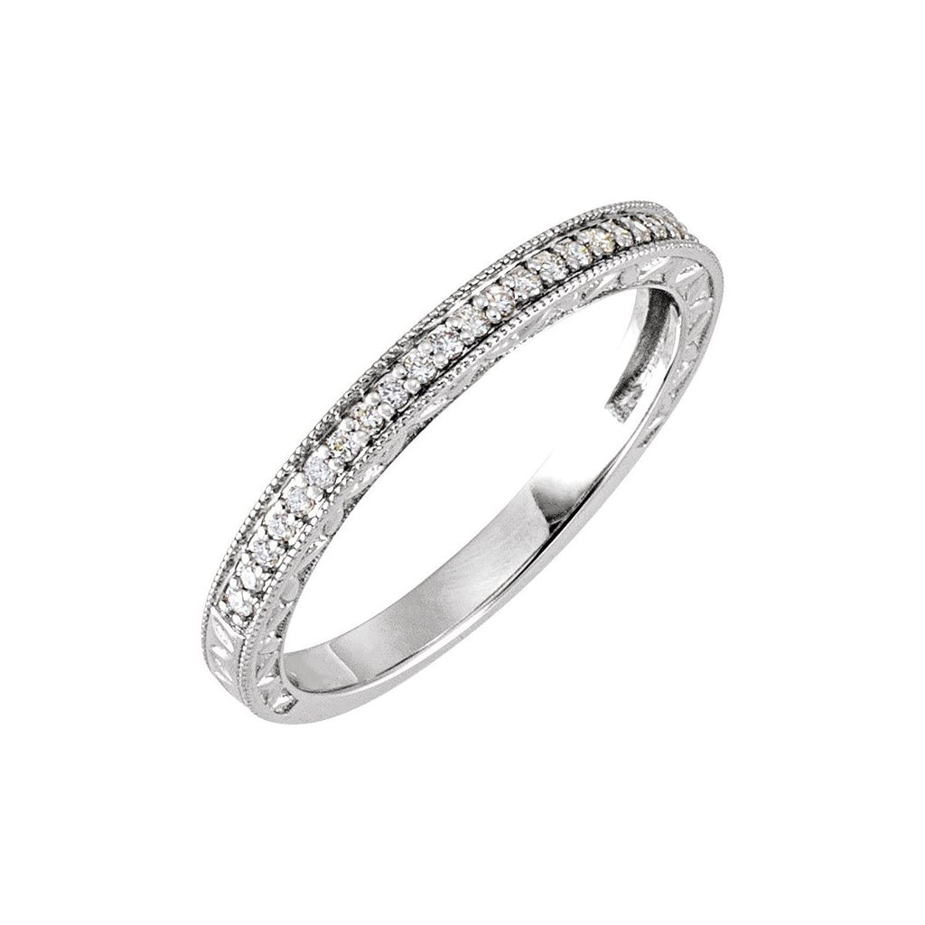 Milgrain Edge Sculptural Anniversary Band