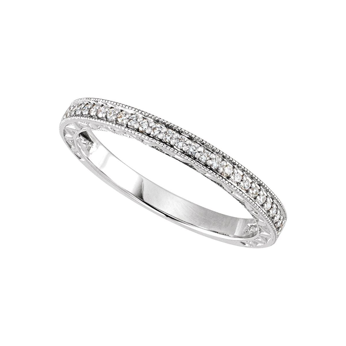 Milgrain Edge Sculptural Anniversary Band