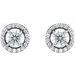Round 4-Prong Halo-Style Earrings